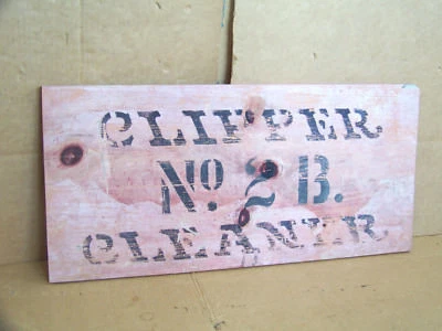 Vintage Antique Wooden CLIPPER Advertising Sign Old Rustic Farm Decor Painted - Image 1 of 4