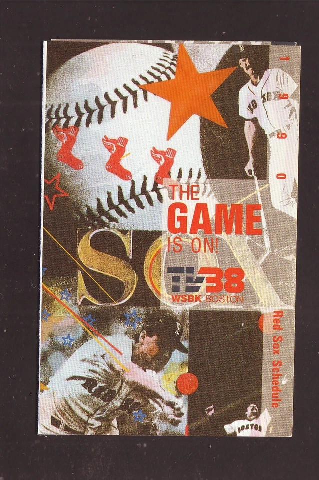 Boston Red Sox Roger Clemens Wade Boggs 1990 calendario de bolsillo WSBK Budweiser Foto 1 de 2