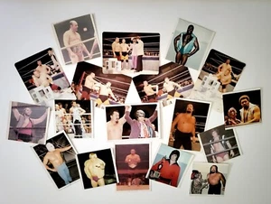 Vintage Lot of 18 ORIGINAL 3 1/2 x 3 1/2, 3 1/2 x 5 Color Wrestling Photos 1970s - Picture 1 of 5