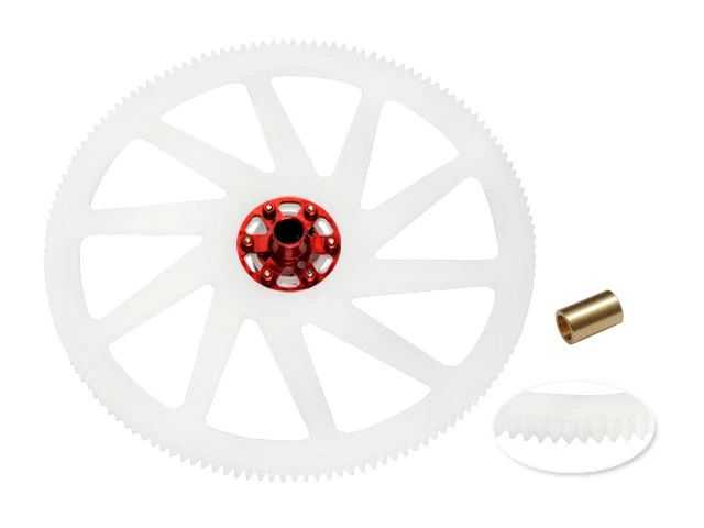 Microheli CNC Delrin Main Gear w/ Aluminum Hub set (RED) - BLADE 250 CFX - Image 1 of 1