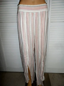 Great Land n Sea size M pink white stripe wide leg pants women NWT - Picture 1 of 5
