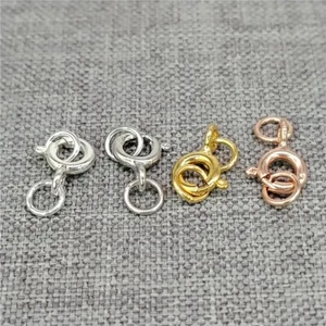 15pcs of 925 Sterling Silver Small Spring Ring Clasps w/ Closed Jump Ring 5mm - Picture 1 of 7