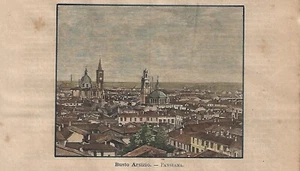 Stampa antica BUSTO ARSIZIO veduta panoramica Varese 1891 Antique print - Foto 1 di 1
