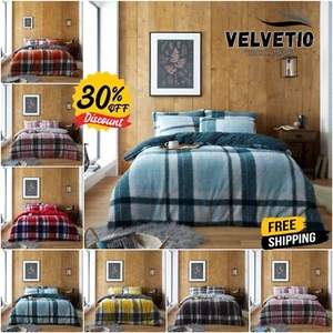 LUXURY TEDDY FLEECE DUVET COVER SET SOFT & WARM BEDDING SINGLE DOUBLE KING SIZE - Picture 1 of 74