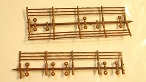 Ho Scale 3 brown Fence Pieces Model Train Accessories New attached - Picture 1 of 1