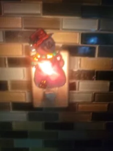 Vintage Snowman *stained Glass Nightlight - Picture 1 of 2