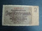 Nr11-001 altes Papiergeld von 1937 - Zwei Rentenmark 3. Reich DEKORATIV 