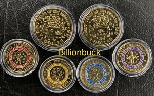 The Wiggles 2021 Six Coin Set Collection UNC Coloured $2 $1 Dollar in Capsule - Picture 1 of 9
