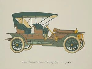 Pierce Great Arrow Touring Car 1908 Lithograph Clarence P. Hornung Antique Auto - Picture 1 of 1