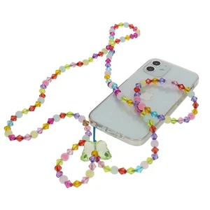 Bijou de Téléphone Bracelet Perles cristales et Papillon 110cm Collection Perla - Photo 1 sur 6
