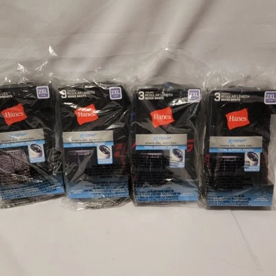 Paquete de 3 calzoncillos boxer Hanes para hombre 2XL bolsa de soporte total X-Temp negro poliéster Foto 1 de 4