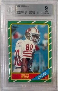 1986 Topps Jerry Rice RC #161... Graded BGS 9 Mint w/two 9.5 subs - Picture 1 of 2