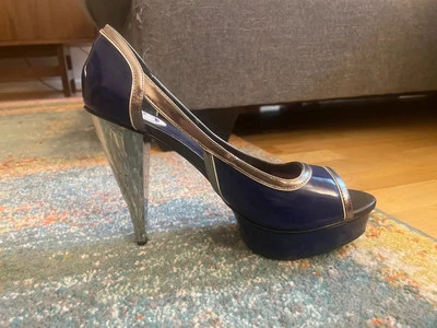 Baby Phat Blue Silver Heels Size 8.5 - Image 1 of 4