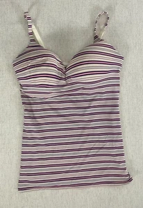 Camiseta sin mangas Body by Victoria para mujer 36D multicolor a rayas IPEX correas elásticas cami - Imagen 1 de 13