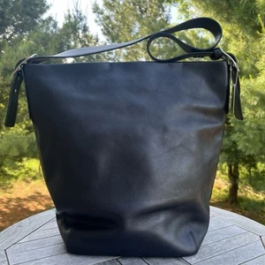 Vintage Coach Bucket XL Legacy Tote schwarz Leder Schultertasche Boho #9151 gepflegt - Bild 1 von 9
