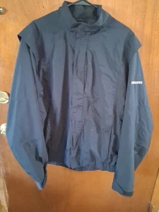 Dryjoys by Footjoy Golf Rain Jacket XL Black Full Zip COATED Windbreaker BLANK - Picture 1 of 6
