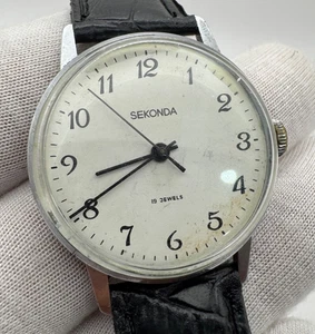 Reloj soviético vintage URSS SEKONDA Raketa Cal.2609HA esfera blanca envío gratuito - Imagen 1 de 9