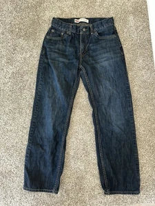 Vintage Levis 505 Jeans 27x27 Dark Wash Straight Brown Womens Boys Red Tab Denim - Picture 1 of 8