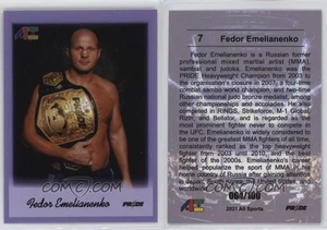 2021 All Sports #7 Fedor Emelianenko purple 064/100 MMA Pride champion - Picture 1 of 1