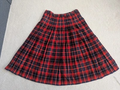 Vintage PENDLETON Autêntico Manson Tartan Saia Vermelha Feminina Tam 16 - Imagem 1 de 4