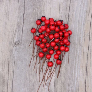 50 Pcs/lot Simulated Cherry Headdress Accessories Simulation Berries Fake - Picture 1 of 11