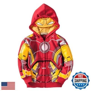 LEMONBABY Little Kids Unisex Boys Girls Superhero Cool Jacket Sweatshirt Hood - Picture 1 of 5