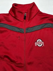 Ohio State Jacket Adult Size Large Gray Red Full Zip Antigua OSU NCAA - Picture 1 of 10