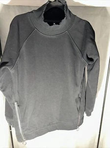 Felpa Athleta Cozy Karma collo imbuto zip laterale nera $108 taglia S - Foto 1 di 6