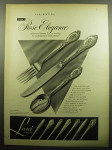 1958 Lunt Rose Elegance Silverware Advertisement - Picture 1 of 1