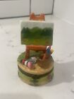 Artist Easel/ Painting Hinged Trinket Box With Palette Charm