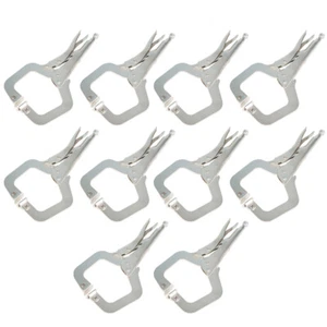 10 pc 11" Swivel Pad Locking C-Clamp Locking Pliers Entrained Rotary Gasket US - Picture 1 of 10