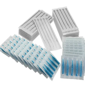 100x Disposable Pins Lining Shading +100 Tips Tattoo Needles and Tips Set AU - Picture 1 of 8