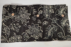 2 Waverly Home Classics Window Valances 42" x 14" Curtain Black Floral Decor - Picture 1 of 8