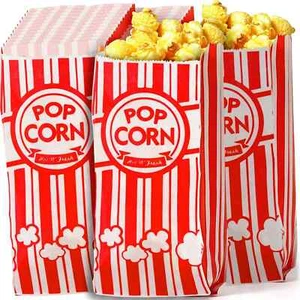 Paper Popcorn Bags for Movie Night – for Popcorn or Candies Pack of 40 - Picture 1 of 6