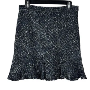 Theory NEW Autumn Tweed Mini Skirt Blue Black White Career Office Classic Sz 6 - Picture 1 of 10