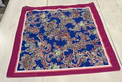 "Bandanna Vintage Brillante Vibrante Floral Paisley 21"" ~ Hecha en Estados Unidos ~ 14193" Foto 1 de 4
