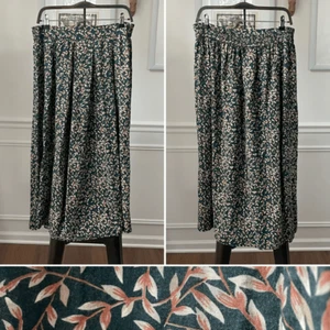 Vintage 90s CC Hughes Long Skirt Green Cottagecore Prairie Vines L - Picture 1 of 7