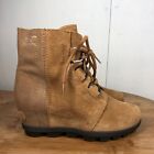 Sorel Boots Kids Youth 3 Joan Of Arctic Wedge Shoes Brown Leather Girls Classic