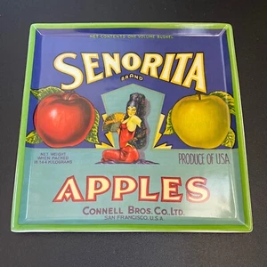 ROSANNA INC NEW American Orchard 10" Square Ceramic Tray Senorita Apples Item - Picture 1 of 11