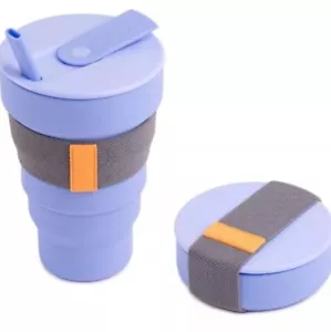 HuNU 16oz Collapsible Coffee Mug - Lavender Blue - New in Box, Sealed - Picture 1 of 3