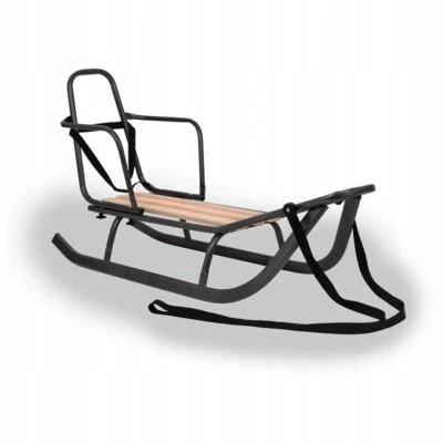 Schlitten für Kinder Lenkschlitten mit Lehne und Schieber Fußsack Wolle Polar - Bild 1 von 4