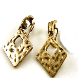 Premier Designs Jewelry Vintage Gold Clip-on Earrings