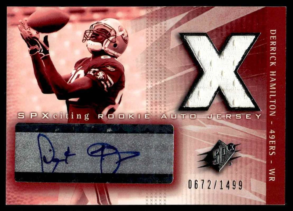 2004 SPX ROOKIE JERSEY AUTO /1499 DERRICK HAMILTON - Image 1 of 2