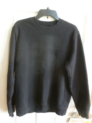 Moletom masculino "Puritan" preto mistura de algodão LS, tamanho médio, gola redonda - Imagem 1 de 3