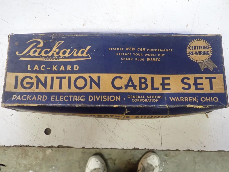 Juego de cables de bujías Packard de los años 40 ¡Caja original genial para exhibición! Foto 1 de 4