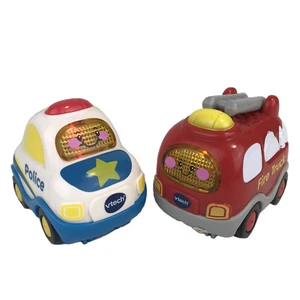 Vtech Go Go Smart Wheels Fire Truck & Police Car Lot of 2 Works! - Picture 1 of 11