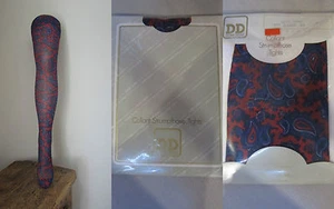 Medias Vintage Diseño Cachemira Forro Rojo Dorado T4 Fábrica De Francia - Imagen 1 de 1