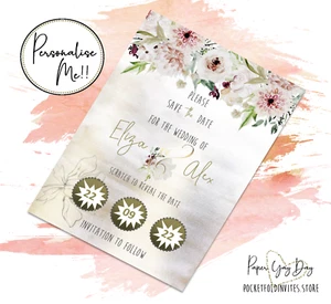 Save the Date Einladungen. Scratch Off Surprise Save the Day Karten. Verlobungsidee. - Bild 1 von 4