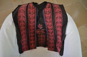 Ricamo palestinese beduino vintage con perline di vetro Medio Oriente Israele - Foto 1 di 12
