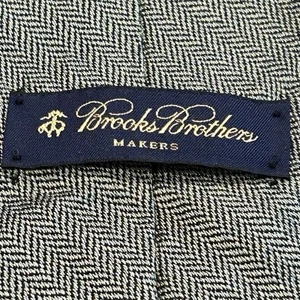 Brooks Brothers Makers grün und schwarz gewebte Fischgrät Seidenkrawatte Made in USA - Bild 1 von 5